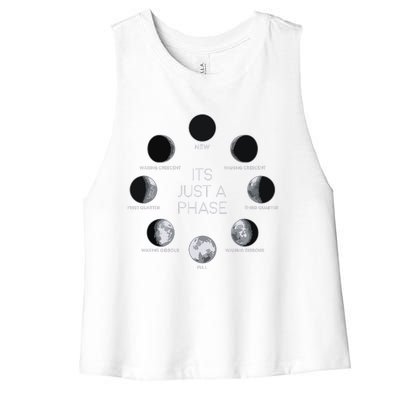 Just A Phase Moon Lunar Space Gift Women's Racerback Cropped Tank