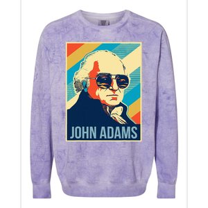 John Adams President Retro Patriotic Colorblast Crewneck Sweatshirt