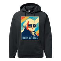 John Adams President Retro Patriotic Performance Fleece Hoodie