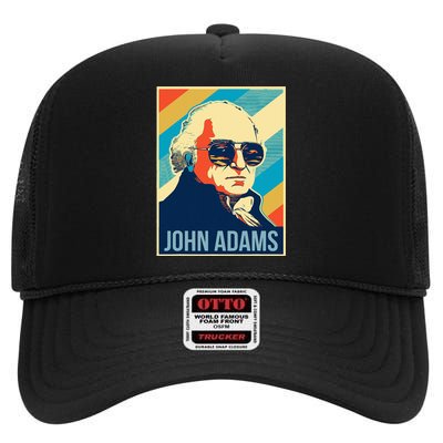 John Adams President Retro Patriotic High Crown Mesh Back Trucker Hat