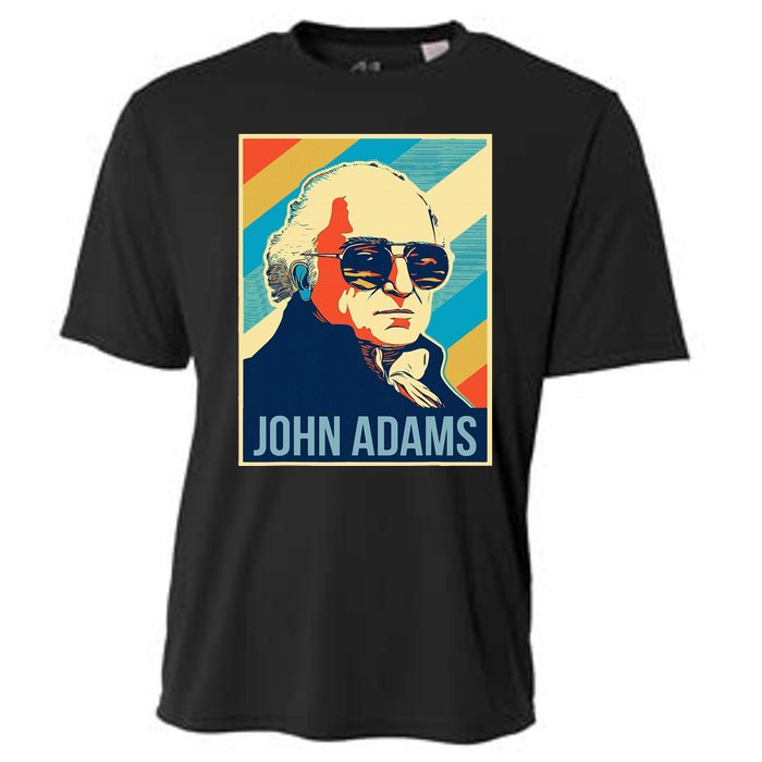 John Adams President Retro Patriotic Cooling Performance Crew T-Shirt