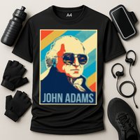 John Adams President Retro Patriotic Cooling Performance Crew T-Shirt