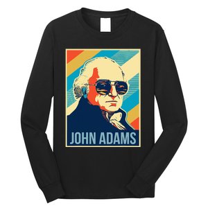 John Adams President Retro Patriotic Long Sleeve Shirt