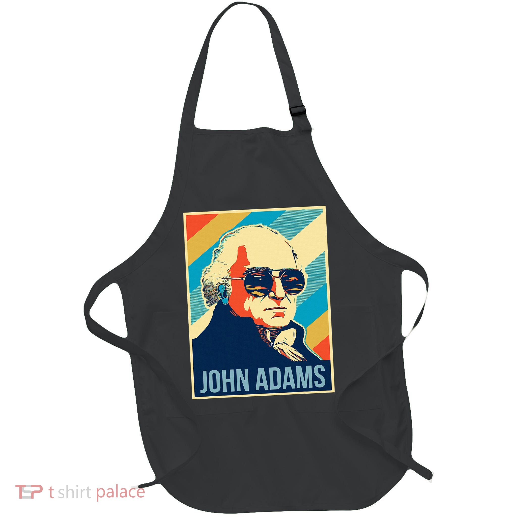 John Adams President Retro Patriotic Full-Length Apron With Pockets