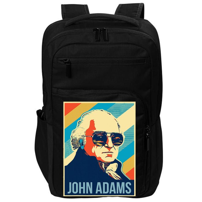 John Adams President Retro Patriotic Impact Tech Backpack