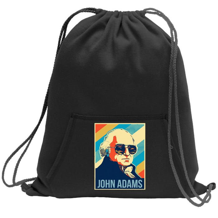 John Adams President Retro Patriotic Sweatshirt Cinch Pack Bag