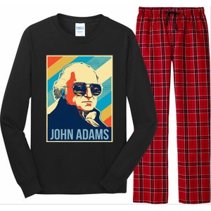 John Adams President Retro Patriotic Long Sleeve Pajama Set