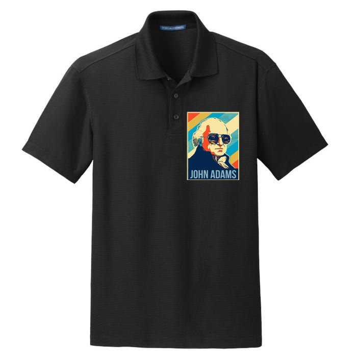 John Adams President Retro Patriotic Dry Zone Grid Polo