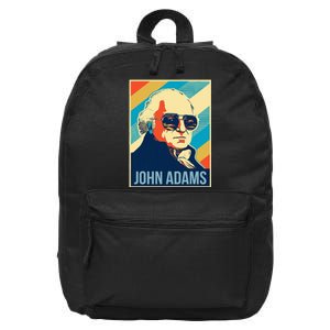 John Adams President Retro Patriotic 16 in Basic Backpack