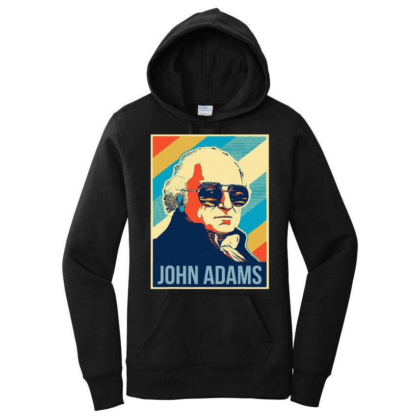 John Adams President Retro Patriotic Women's Pullover Hoodie