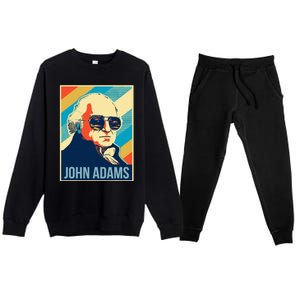 John Adams President Retro Patriotic Premium Crewneck Sweatsuit Set