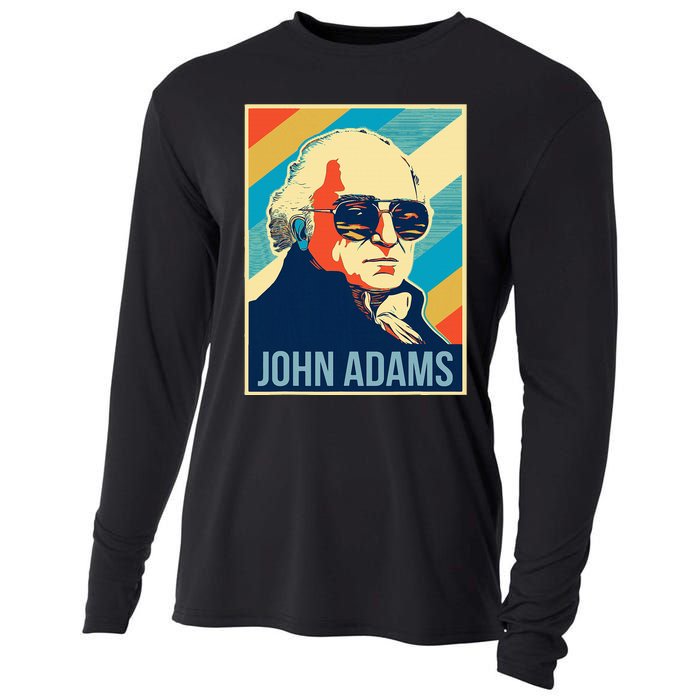 John Adams President Retro Patriotic Cooling Performance Long Sleeve Crew