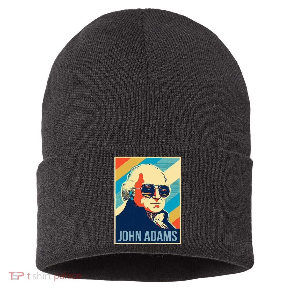 John Adams President Retro Patriotic Sustainable Knit Beanie