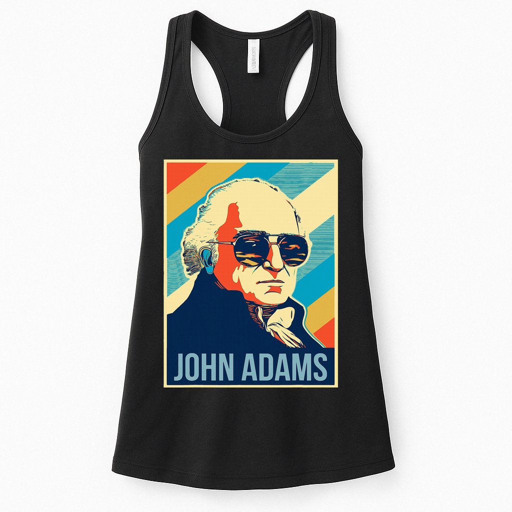 John Adams President Retro Patriotic Womens Tank Top