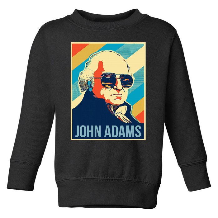 John Adams President Retro Patriotic Toddler Sweatshirt