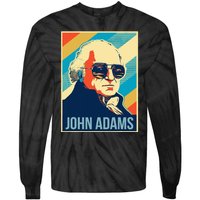 John Adams President Retro Patriotic Tie-Dye Long Sleeve Shirt