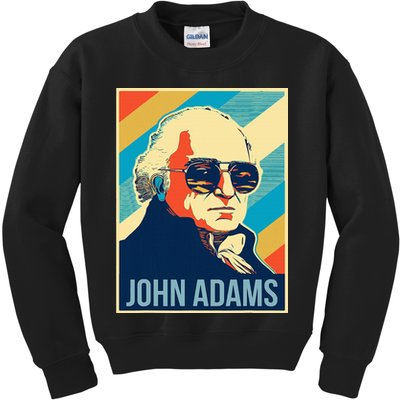 John Adams President Retro Patriotic Kids Sweatshirt