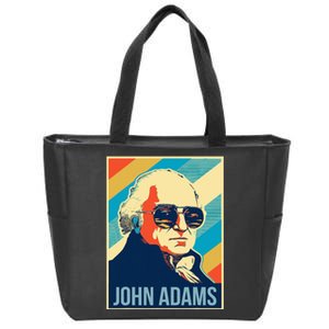 John Adams President Retro Patriotic Zip Tote Bag