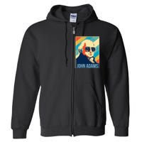 John Adams President Retro Patriotic Full Zip Hoodie