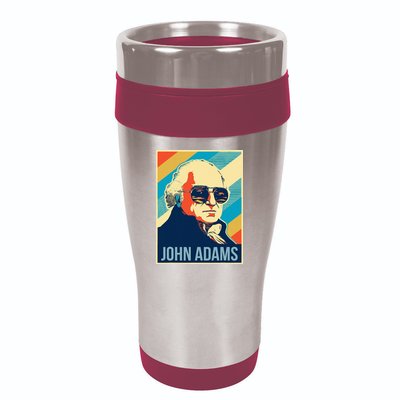 John Adams President Retro Patriotic 16oz Travel Tumbler