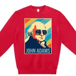 John Adams President Retro Patriotic Premium Crewneck Sweatshirt