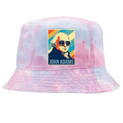 John Adams President Retro Patriotic Tie-Dyed Bucket Hat