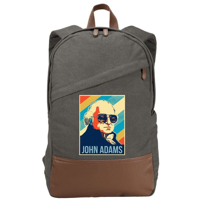 John Adams President Retro Patriotic Cotton Canvas Backpack