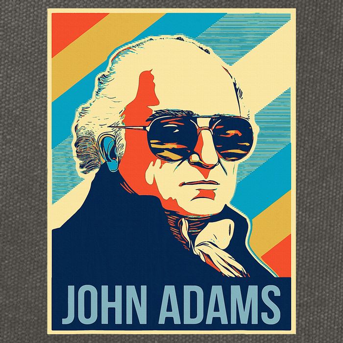John Adams President Retro Patriotic Cotton Canvas Backpack
