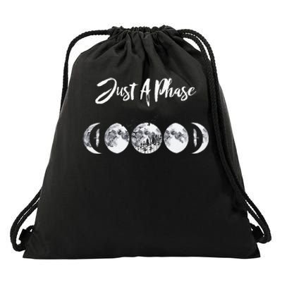 Just A Phase Moon Cycle Phases Of The Moon Astronomy Design Drawstring Bag