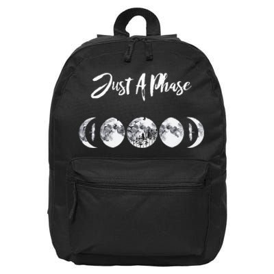 Just A Phase Moon Cycle Phases Of The Moon Astronomy Design 16 in Basic Backpack