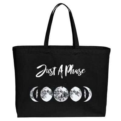 Just A Phase Moon Cycle Phases Of The Moon Astronomy Design Cotton Canvas Jumbo Tote