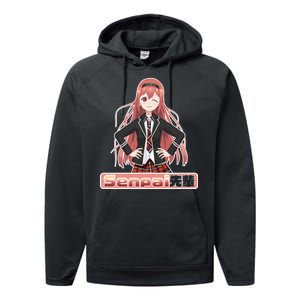 Japanese Animie Girl Senpai Performance Fleece Hoodie