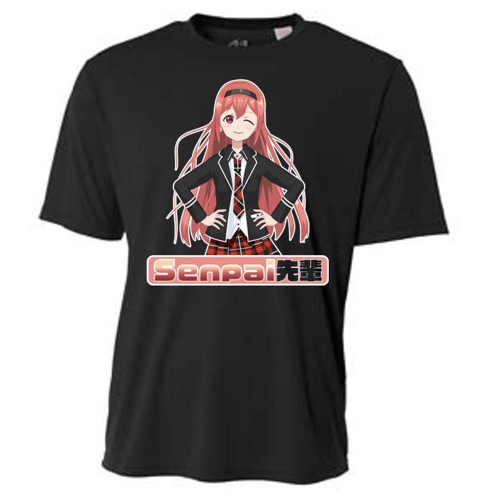 Japanese Animie Girl Senpai Cooling Performance Crew T-Shirt