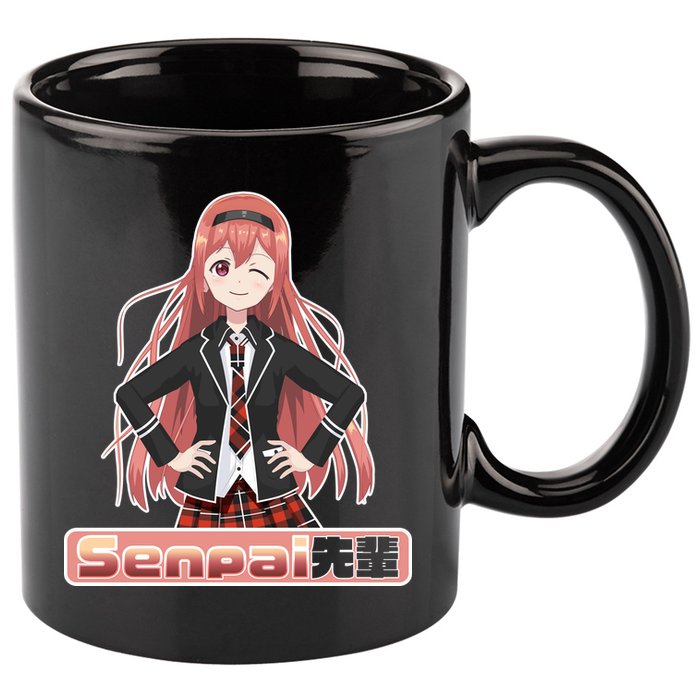 Japanese Animie Girl Senpai 11oz C Handle Ceramic Mug