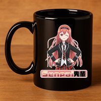 Japanese Animie Girl Senpai 11oz C Handle Ceramic Mug