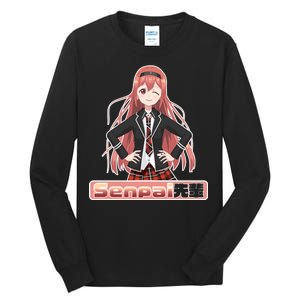 Japanese Animie Girl Senpai Tall Long Sleeve T-Shirt