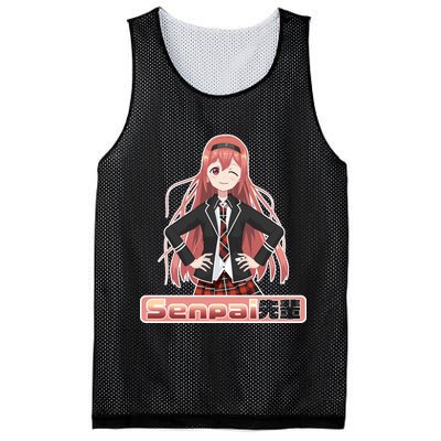 Japanese Animie Girl Senpai Mesh Reversible Basketball Jersey Tank