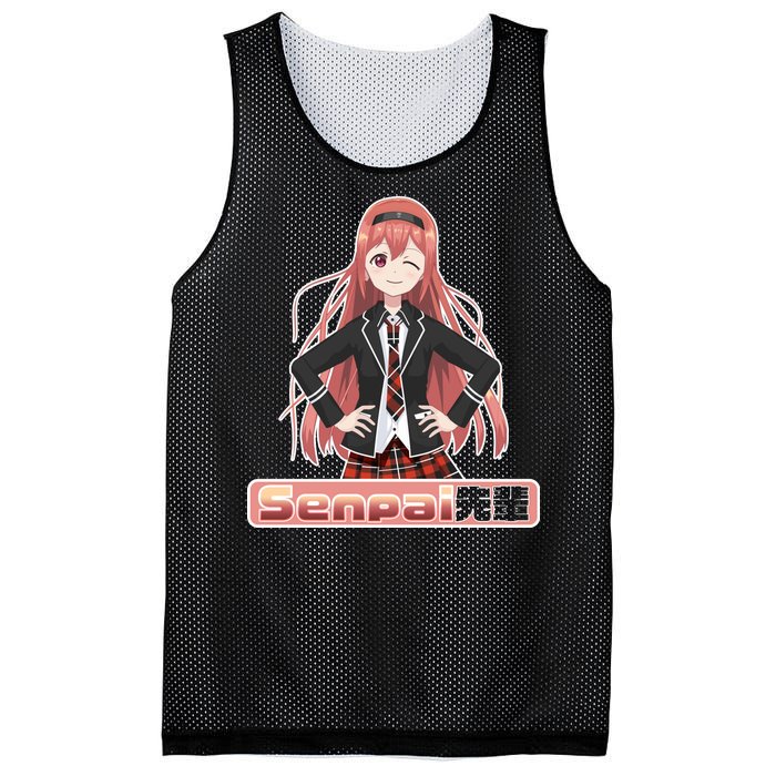 Japanese Animie Girl Senpai Mesh Reversible Basketball Jersey Tank