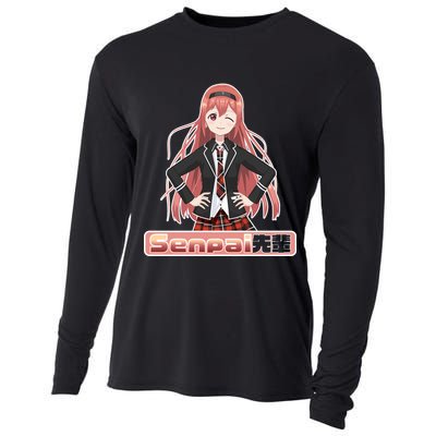 Japanese Animie Girl Senpai Cooling Performance Long Sleeve Crew