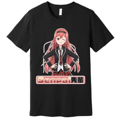 Japanese Animie Girl Senpai Premium T-Shirt