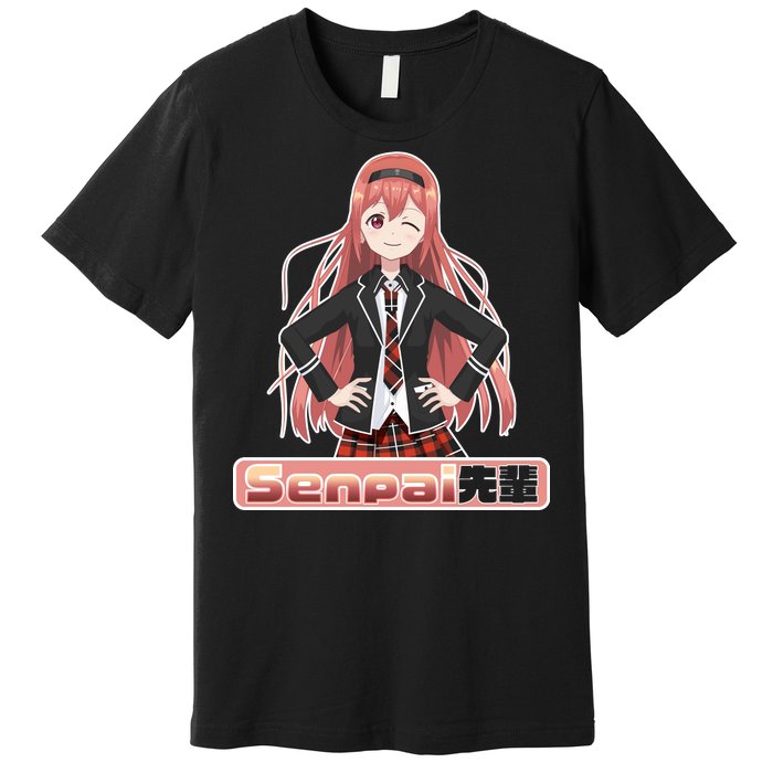 Japanese Animie Girl Senpai Premium T-Shirt