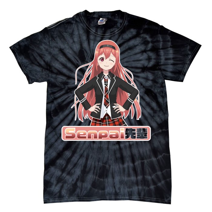 Japanese Animie Girl Senpai Tie-Dye T-Shirt