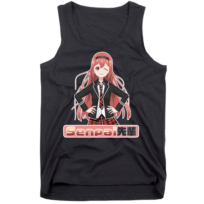 Japanese Animie Girl Senpai Tank Top