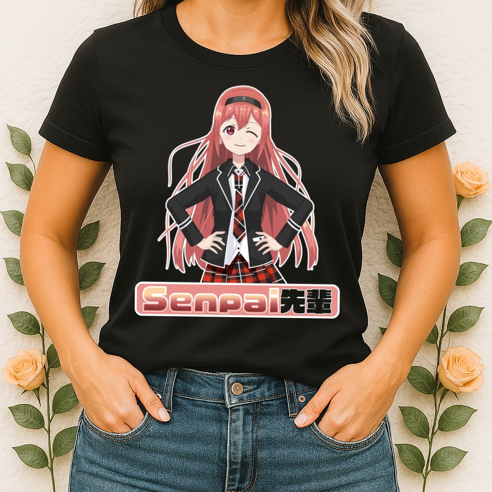 Japanese Animie Girl Senpai Womens T-Shirt