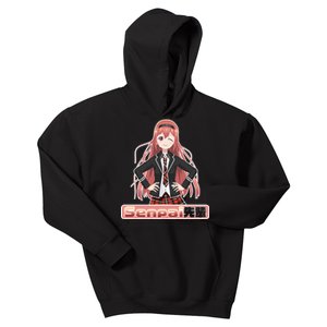 Japanese Animie Girl Senpai Kids Hoodie