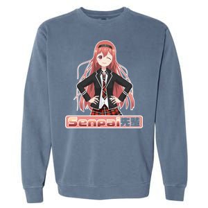 Japanese Animie Girl Senpai Garment-Dyed Sweatshirt