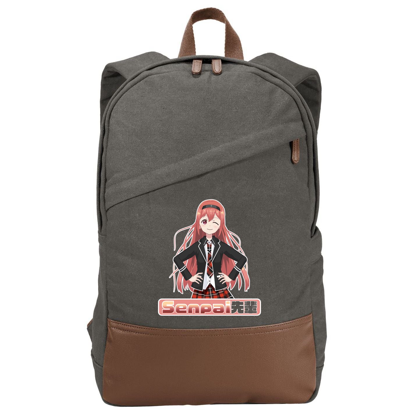 Japanese Animie Girl Senpai Cotton Canvas Backpack