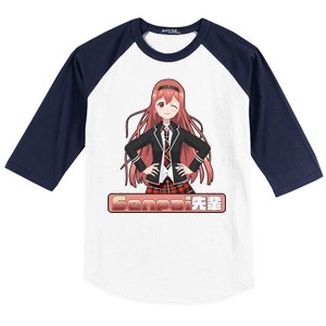 Japanese Animie Girl Senpai Baseball Sleeve Shirt