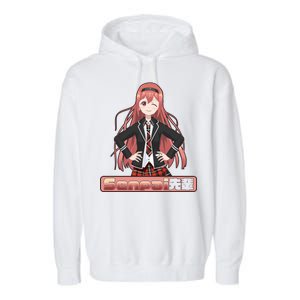 Japanese Animie Girl Senpai Garment-Dyed Fleece Hoodie