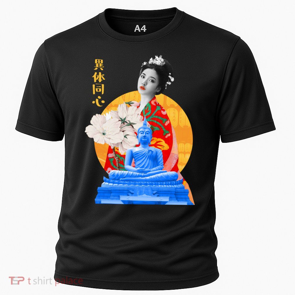 Japanese Buddha Female Cooling Performance Crew T-Shirt